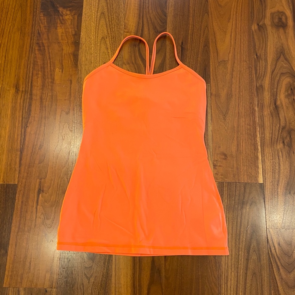 Lululemon Power Y tank, light luon, orange